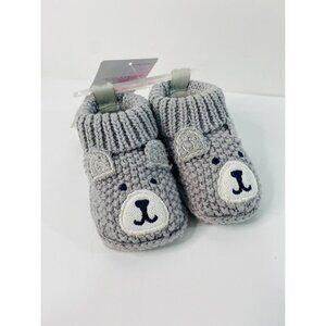 Just One You by Carters Baby Grey Bear Knitted BOOTIES Newborn Tags
